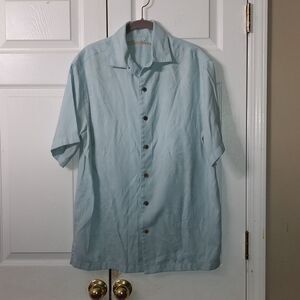 Caribbean baby aqua blue beachy ocean cruise button down shirt Sz M